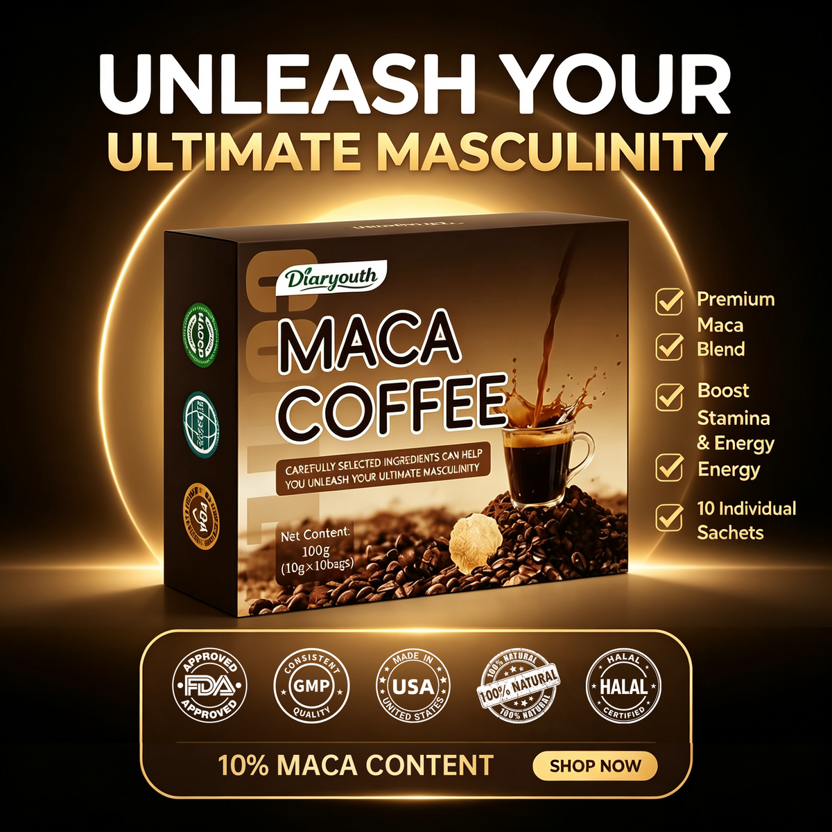 Diaryouth Maca Coffee Sachets
