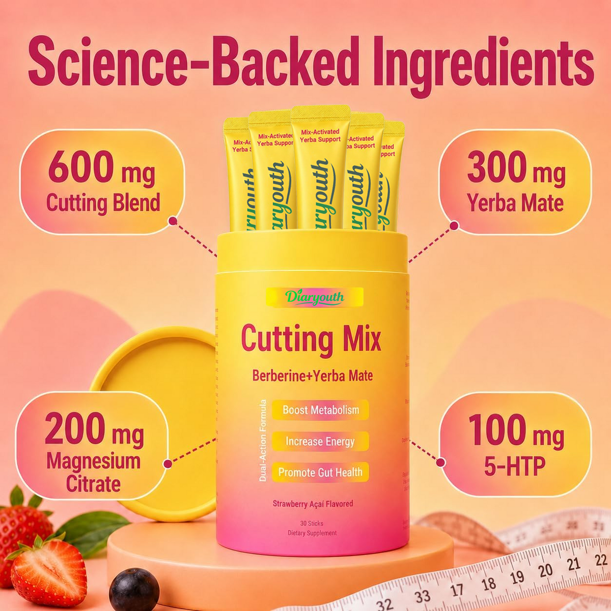 Diaryouth Cutting Mix Berberine & Yerba Mate Sticks