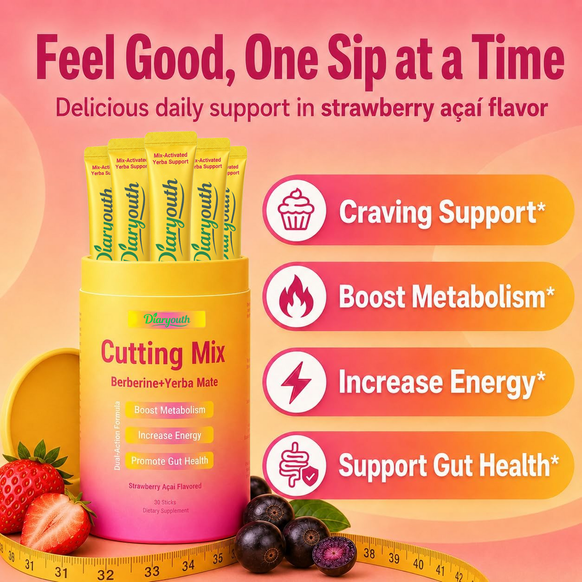 Diaryouth Cutting Mix Berberine & Yerba Mate Sticks