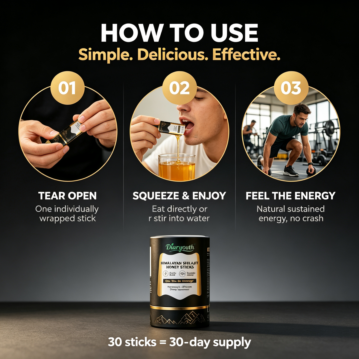 Diaryouth Himalayan Shilajit Honey Sticks