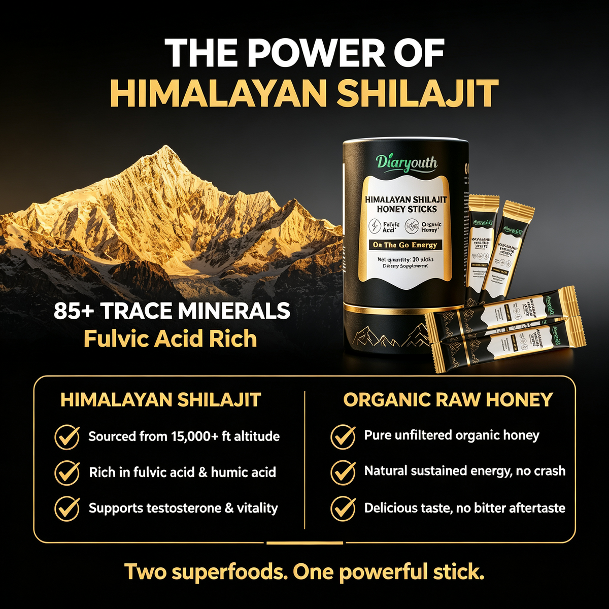Diaryouth Himalayan Shilajit Honey Sticks