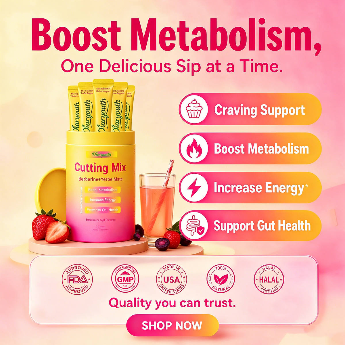 Diaryouth Cutting Mix Berberine & Yerba Mate Sticks