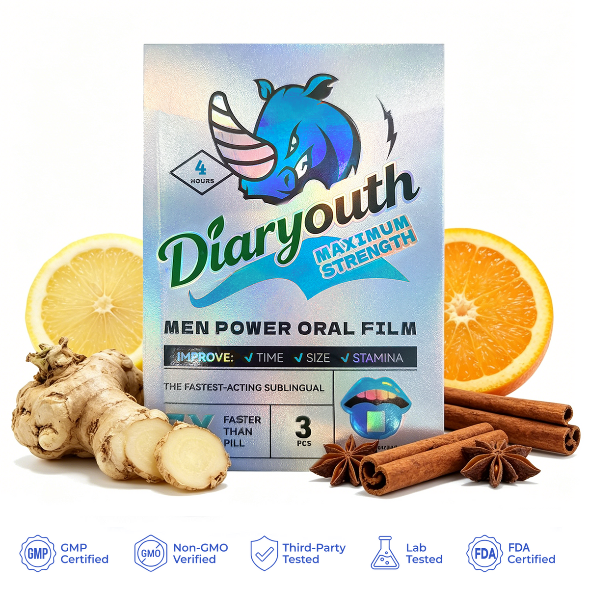 Diaryouth Sublingual Oral Strips for Men