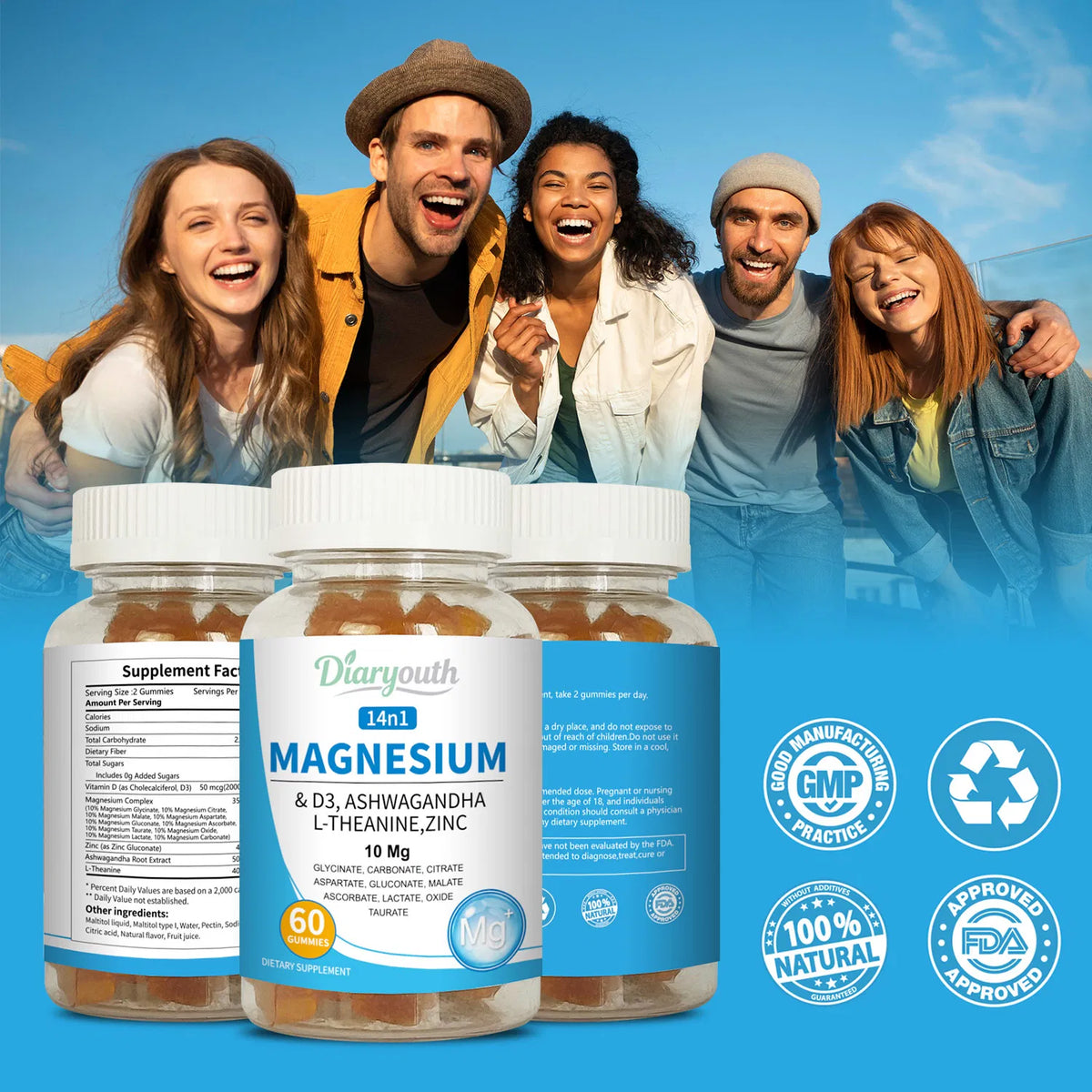 Diaryouth Magnesium & Ashwagandha Gummies